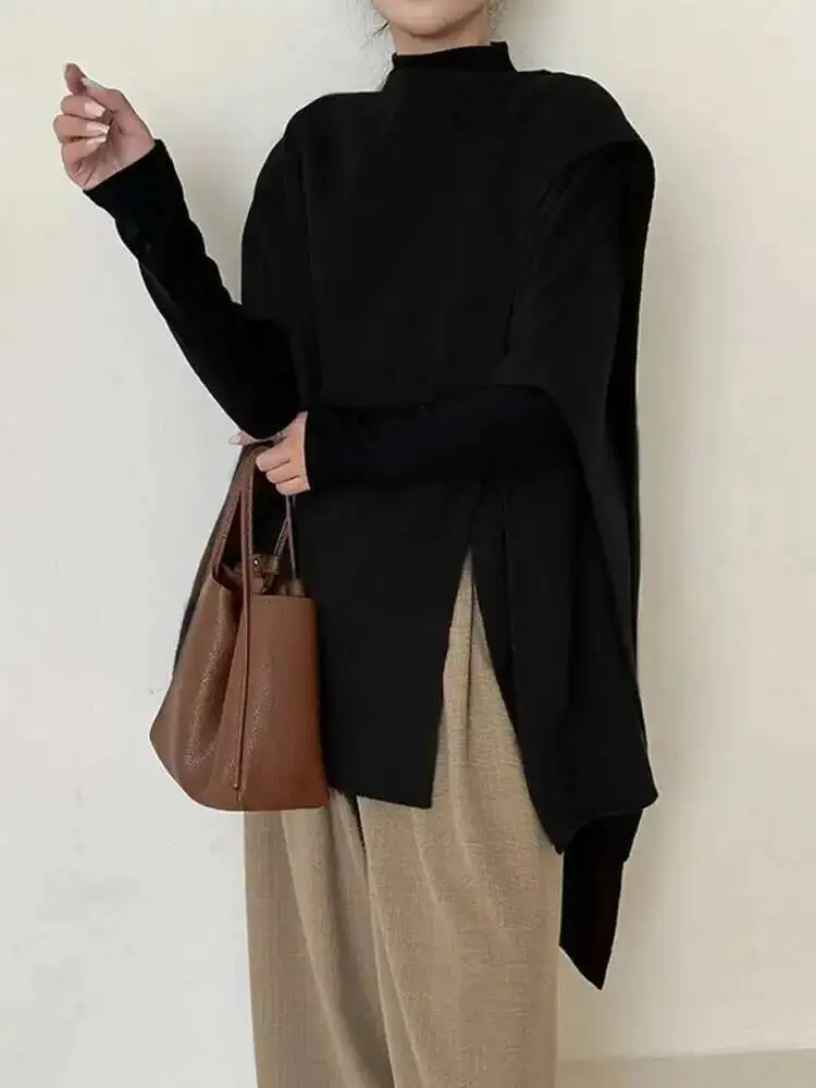 LANMREM Double Sided 100% Wool Cape Shawl Woolen Coat Women's Autumn And Winter New Minimalist Style High-end Top 2DA9702
