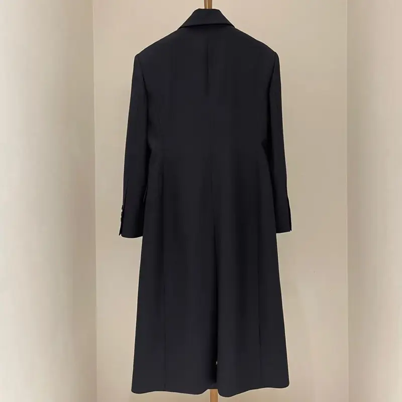 LANMREM Office Lady Style Women's Double Breasted Loose Suit Jacket Chic New High-end Knee Length Long Blazer Coat Tide 2DB3089