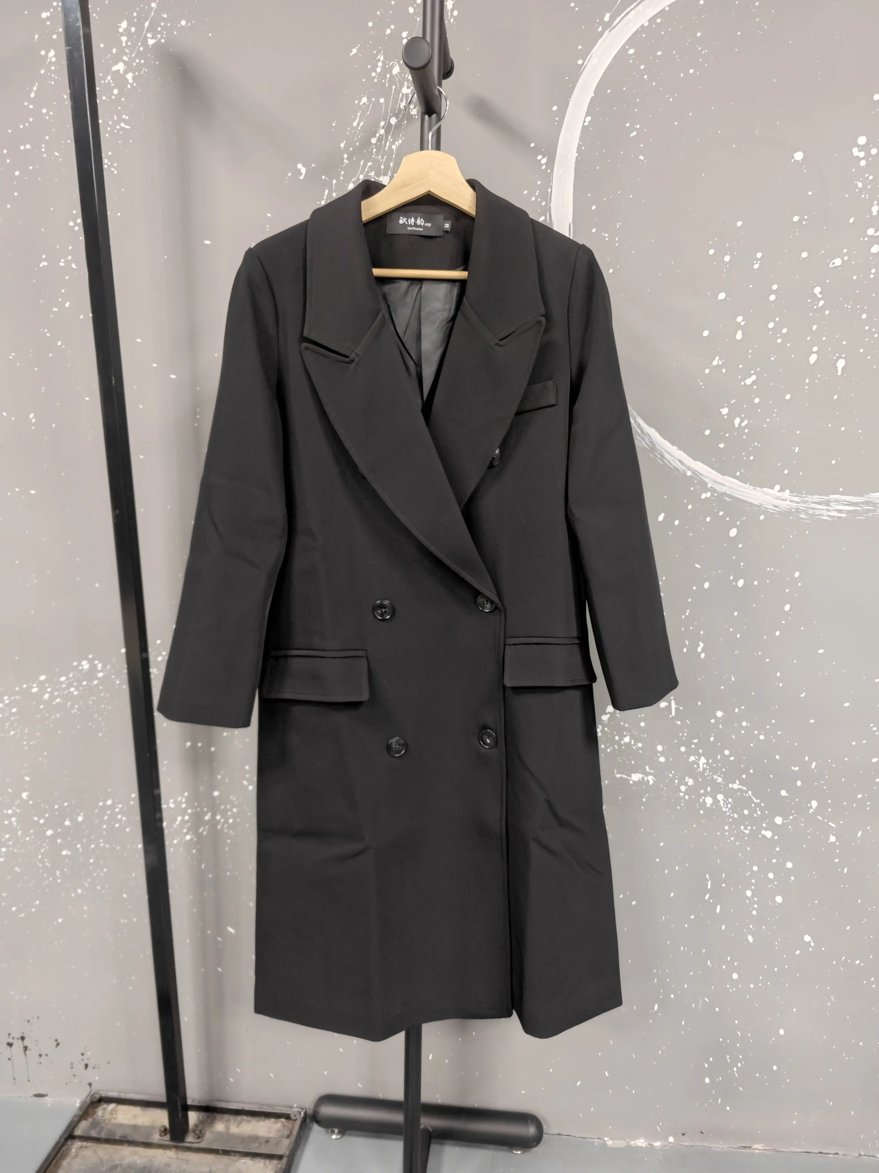 LANMREM Office Lady Style Women's Double Breasted Loose Suit Jacket Chic New High-end Knee Length Long Blazer Coat Tide 2DB3089