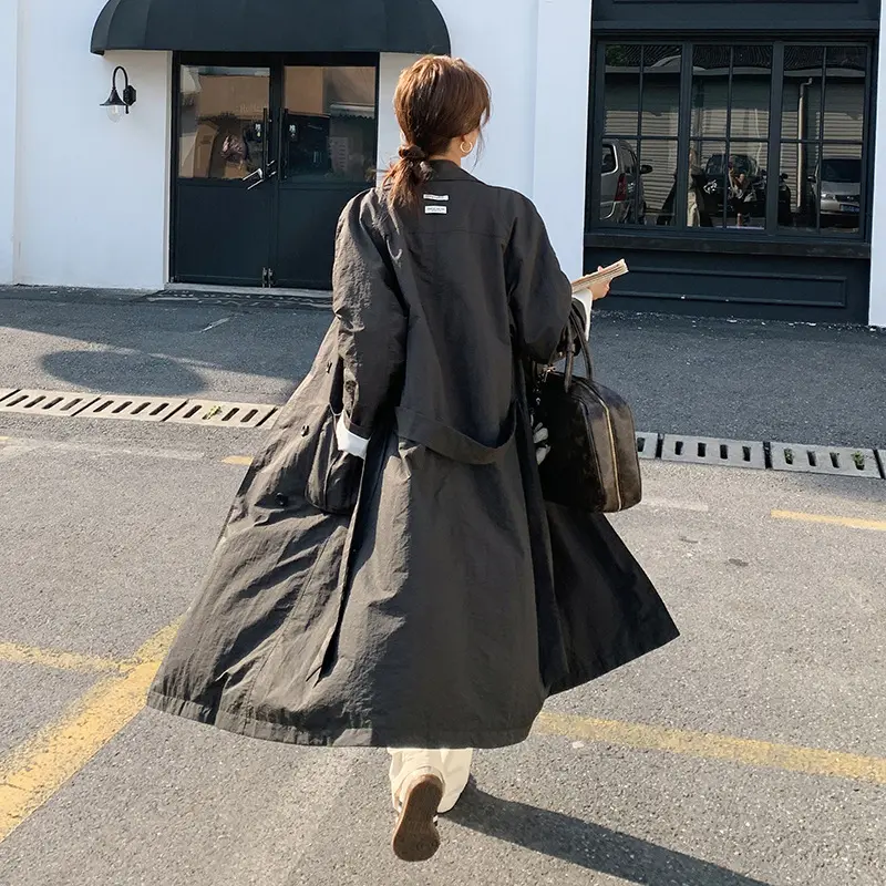 LANMREM High-end Korean Style Women's Trench Coat With Big Pockets Chic New Loose Casual Fashionable Elegant Windbreaker 2DB3821