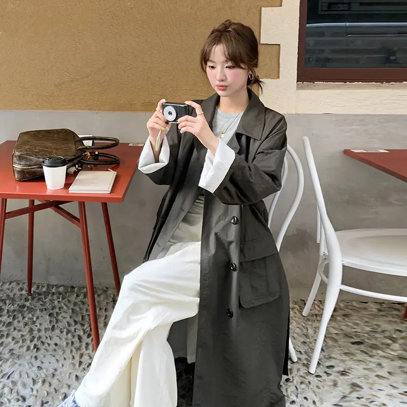 LANMREM High-end Korean Style Women's Trench Coat With Big Pockets Chic New Loose Casual Fashionable Elegant Windbreaker 2DB3821