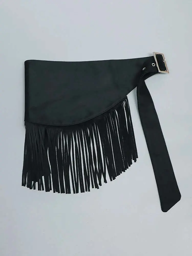 LANMREM Ethnic Bohemian Style Women's Wide Waist Belt Fringe Vintage Cummerbund With Dress Skirt Shirt Fashion 2025 New 2DE247