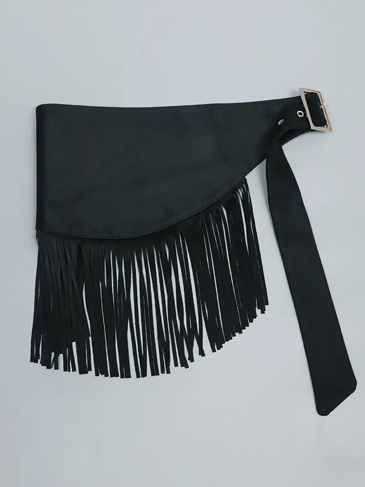 LANMREM Ethnic Bohemian Style Women's Wide Waist Belt Fringe Vintage Cummerbund With Dress Skirt Shirt Fashion 2025 New 2DE247