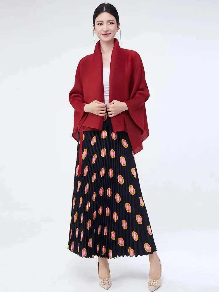 LANMREM High Quality Fashion Set Women's Pleated Cardigan Jacket + Pleated Skirt Two-piece Set Temperament Clothes New 2DB2520