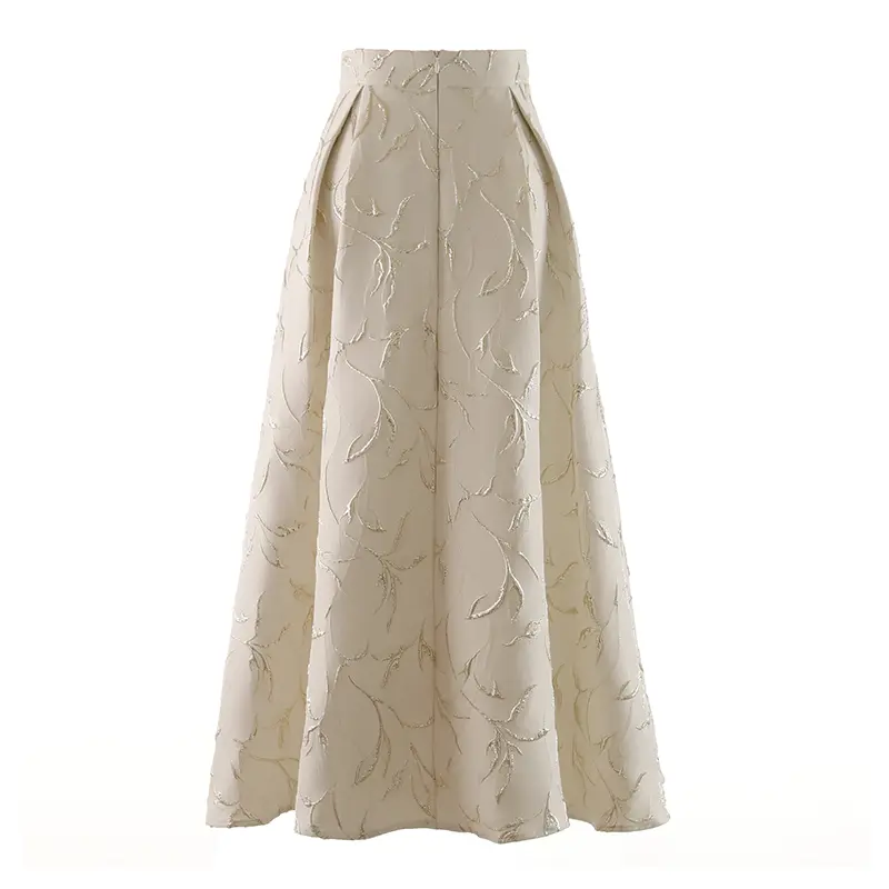 LANMREM Good Quality French Style Jacquard Half Length Skirt For Women 2025 New Chic Design High Waist A-line Skirts 2DB3404