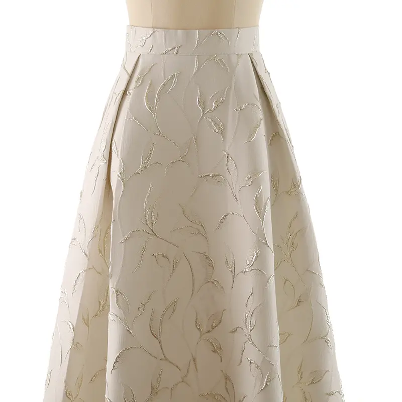 LANMREM Good Quality French Style Jacquard Half Length Skirt For Women 2025 New Chic Design High Waist A-line Skirts 2DB3404
