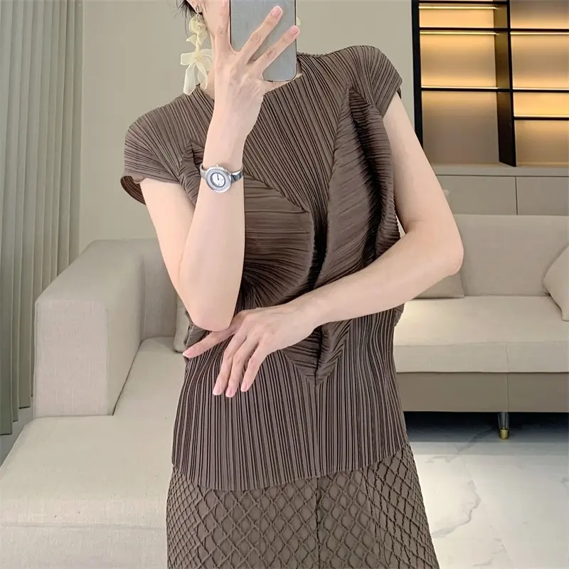 LANMREM Summer Bud Short Sleeve Top For Women Chic New Versatile Elegant Simple Casual Elastic Slimming High-End T-Shirt 2DB4048