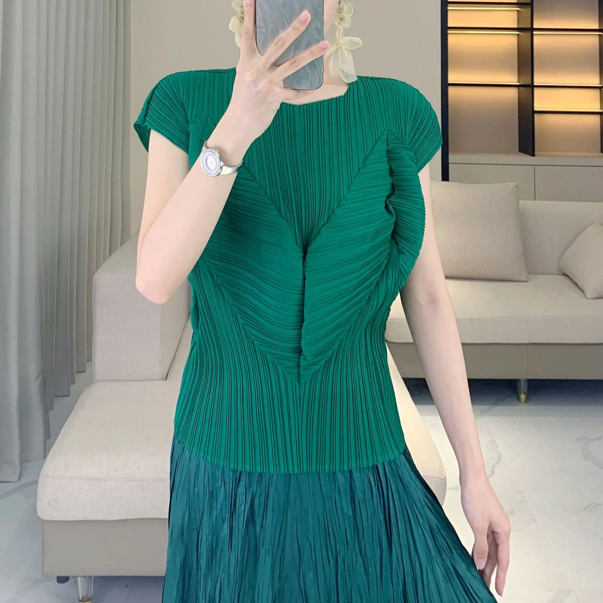 LANMREM Summer Bud Short Sleeve Top For Women Chic New Versatile Elegant Simple Casual Elastic Slimming High-End T-Shirt 2DB4048