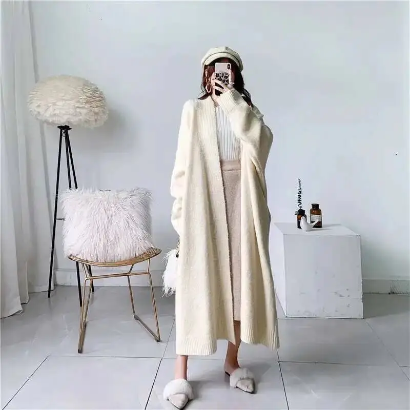 LANMREM 2025 New autumn Fashion Women Clothes Scarf Collar Lantern Sleeves Pocket Loose Knits Cardigan WJ82604