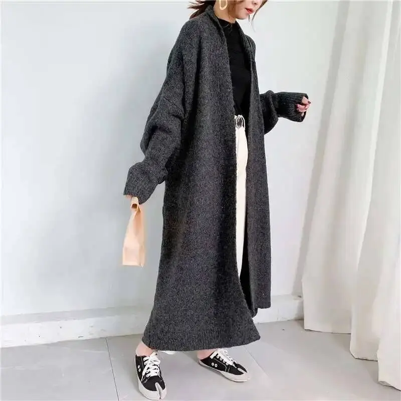 LANMREM 2025 New autumn Fashion Women Clothes Scarf Collar Lantern Sleeves Pocket Loose Knits Cardigan WJ82604