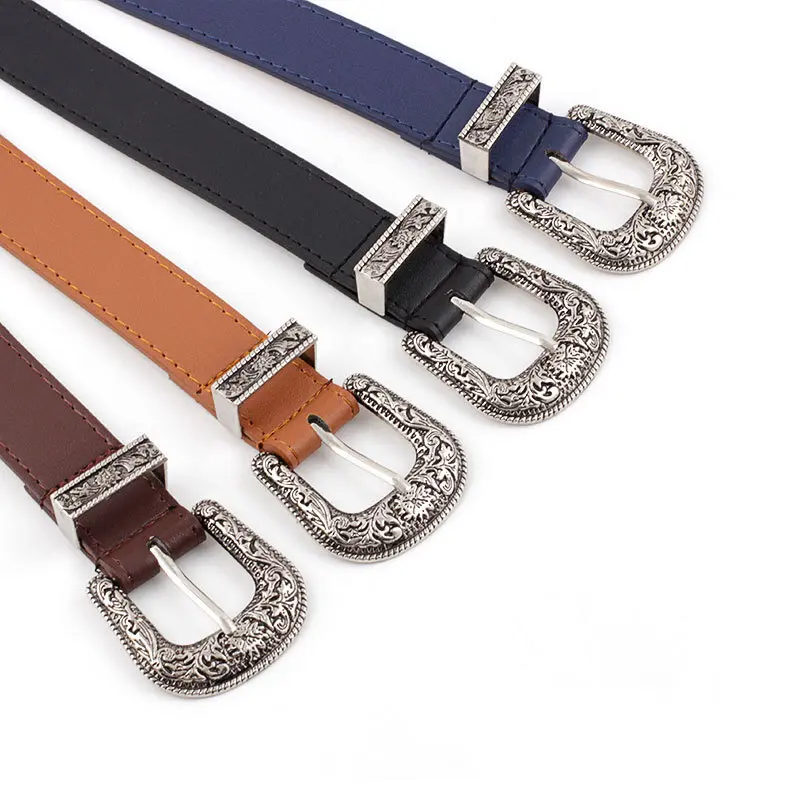 LANMREM Vintage Exquisite Design Women's PU Leather Belt Trend Buckle Wide Belt 2025 New Fashion Tide Accessories 2DB3263