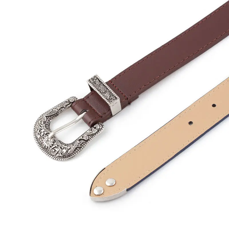 LANMREM Vintage Exquisite Design Women's PU Leather Belt Trend Buckle Wide Belt 2025 New Fashion Tide Accessories 2DB3263
