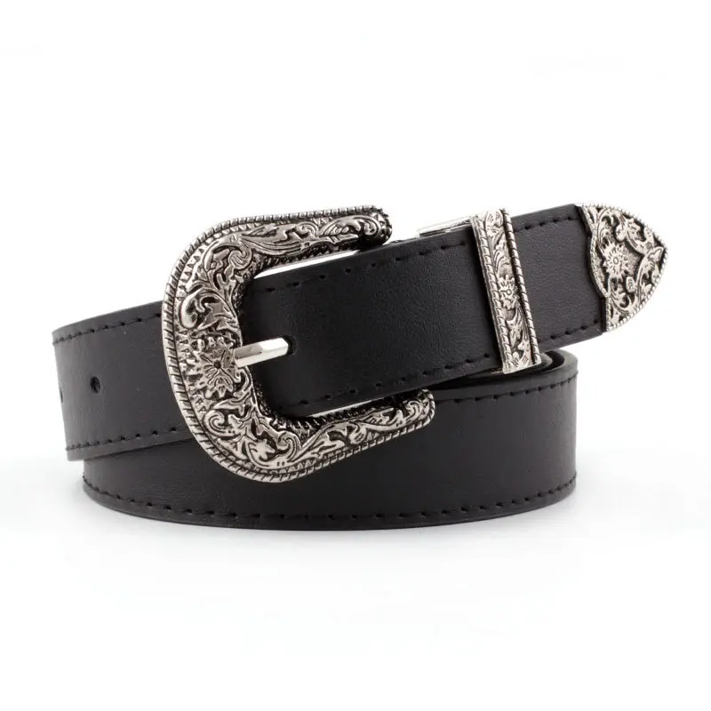 LANMREM Vintage Exquisite Design Women's PU Leather Belt Trend Buckle Wide Belt 2025 New Fashion Tide Accessories 2DB3263