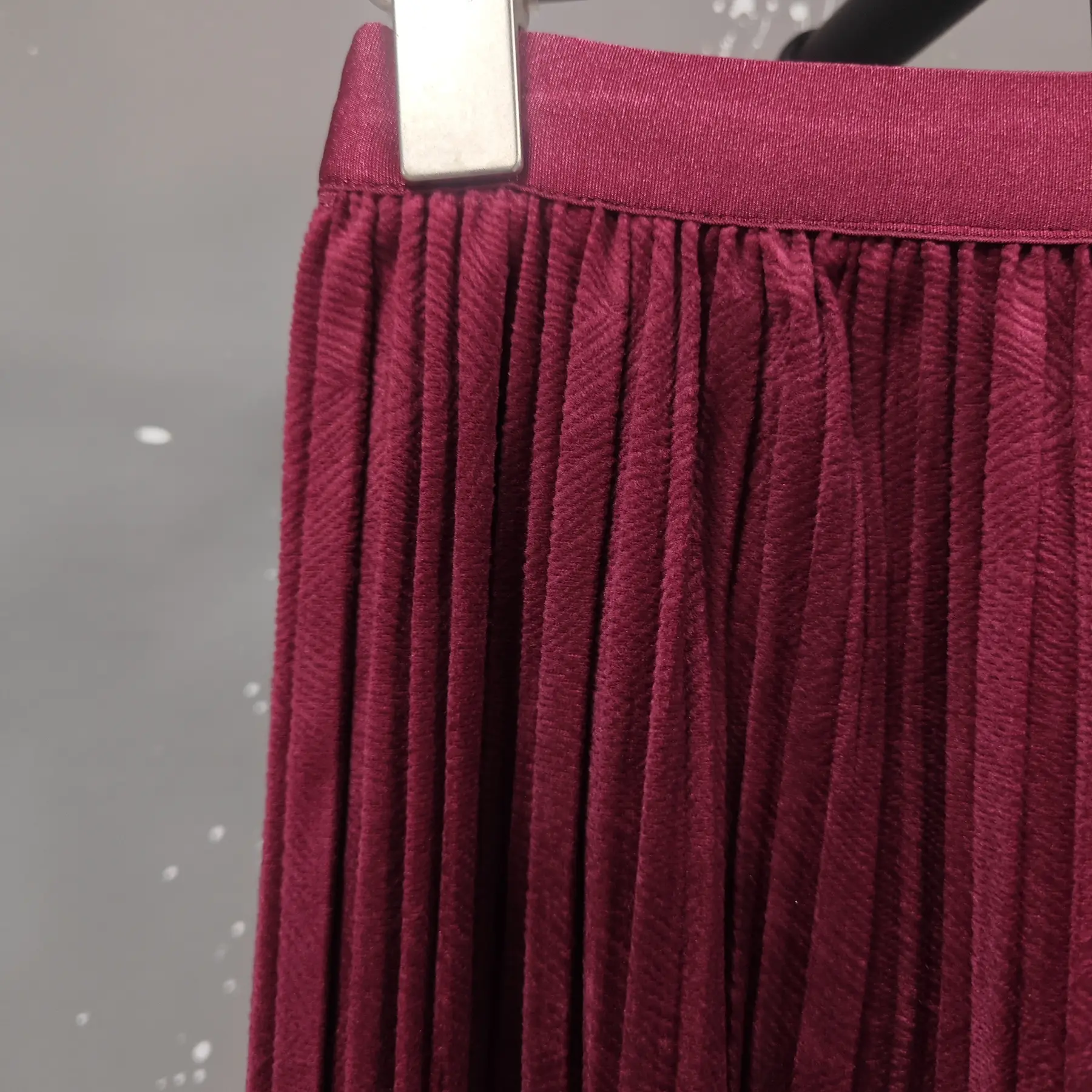 LANMREM Velvet Skirt Winter Korean Style Umbrella Skirt Folded High Waist Fashion Medium Long Big Swing A-line Skirts 2DB1561