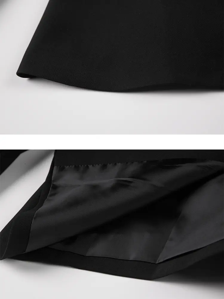 LANMREM Fashion Solid Blazers For Women Patchwork Notched Long Sleeves Belt Coat Streetwear 2025 Spring New Clothing 2AA1139