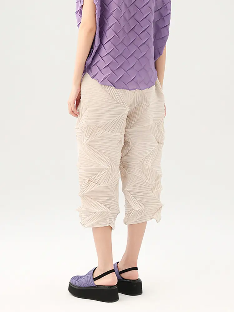 LANMREM Pleated Casual Pants 2025 Summer Dopamine Solid Color Loose Fashion Versatile Ankle-length Pants Causal Trousers 2DB2834
