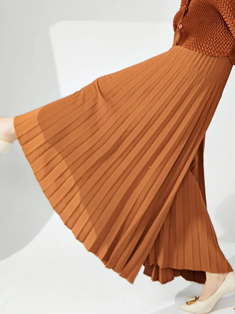 LANMREM Casual Loose Pleated Long Pants Women High Waist Solid Color Wide Leg Trousers Versatile 2024 Spring New 2AA4480