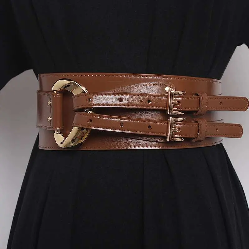 LANMREM Fashion PU Leather Belt Irregular Cowhide Waist Women's Decorative Suit Dress Sweater Waist Belts 2025 New 2DB1870