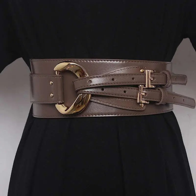 LANMREM Fashion PU Leather Belt Irregular Cowhide Waist Women's Decorative Suit Dress Sweater Waist Belts 2025 New 2DB1870