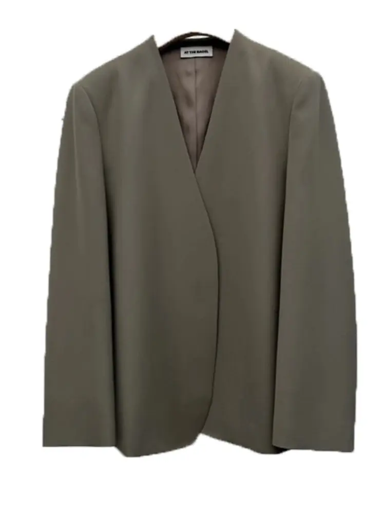 LANMREM Fashion Blazer Coat For Women Long Sleeves Solid Color Irregular Casual Office Lady Clothing 2024 Sumemr New 2DA5300