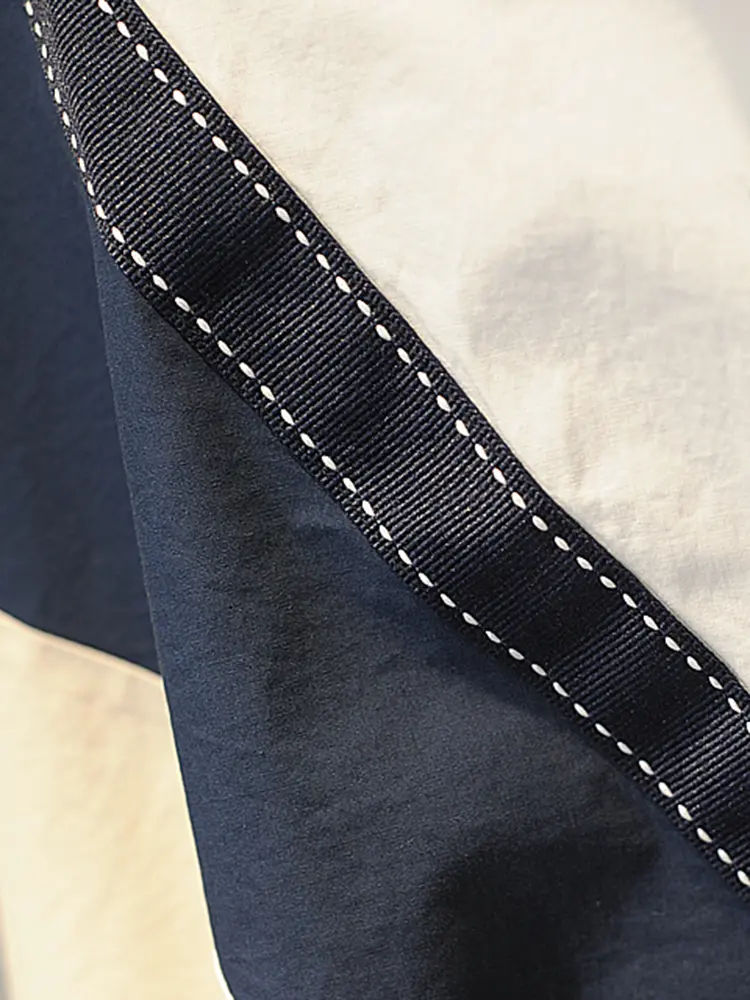 LANMREM Niche Shirt For Women Lapel Long Sleeves Bow Decoration Color Block Female Versatile Top 2025 Spring New 2Z2088