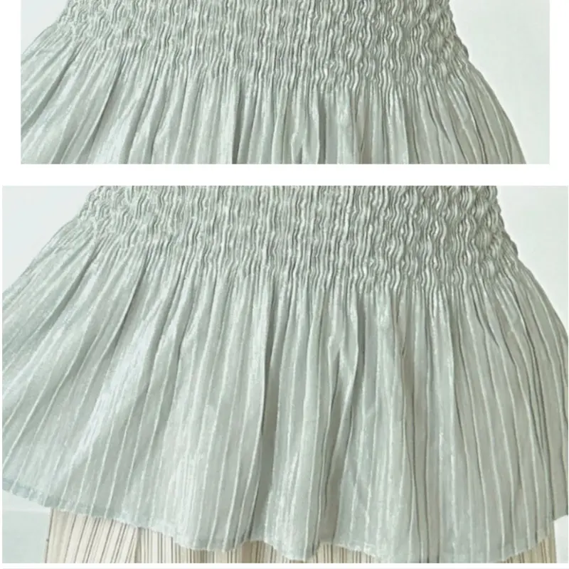 LANMREM Elastic Slim Waist Design Pleated Women's T-shirt 2025 Summer New Round Collar Chic High-End Short Sleeve Top 2DB3841