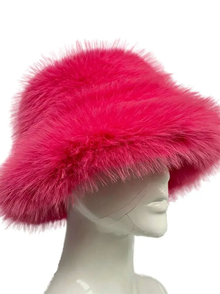 LANMREM Personalized Women's Winter Hat Fluffy Fur Warm Artificial Fur Festival Party Girl Fashion Autumn Winter New Hats 2Z2566