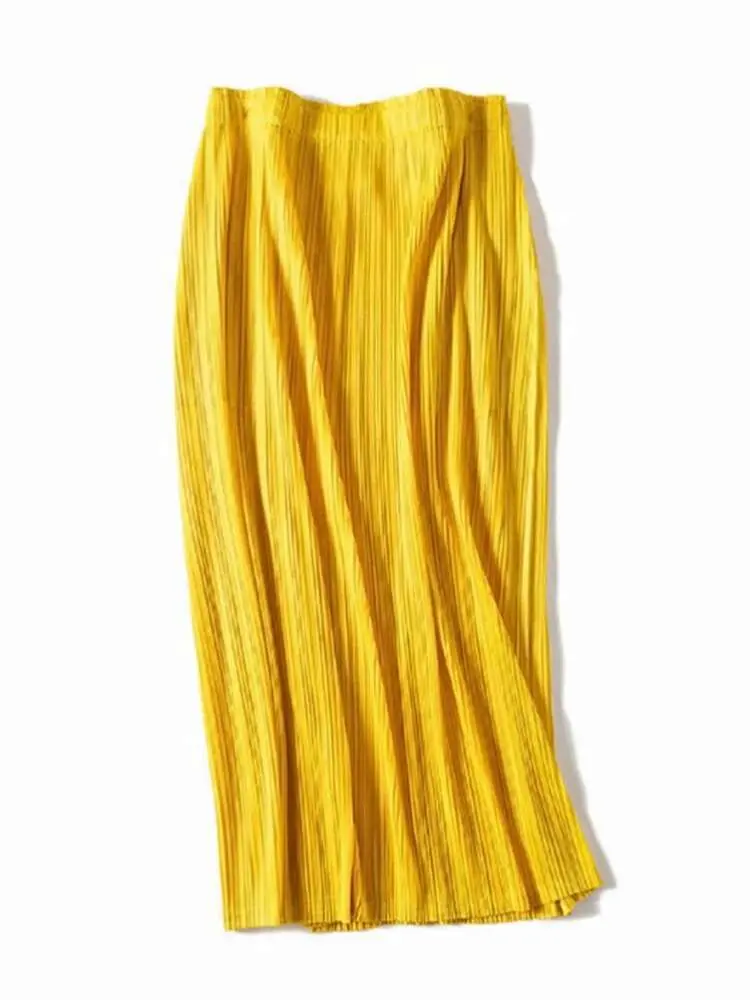 LANMREM Pleated Skirts For Women High Elastic Waist Solid Color A-line Loose Casual Clothing 2024 Summer New 2DA8062