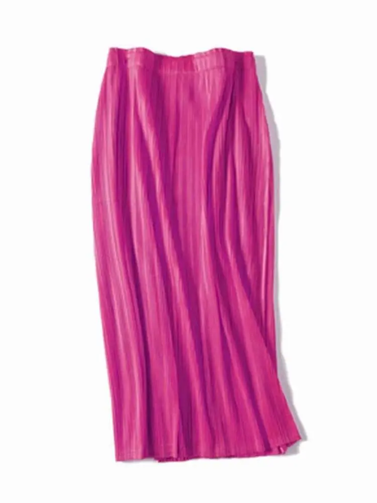 LANMREM Pleated Skirts For Women High Elastic Waist Solid Color A-line Loose Casual Clothing 2024 Summer New 2DA8062