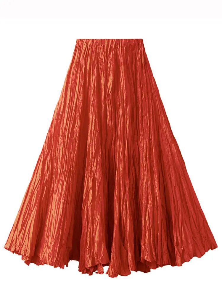 LANMREM Large Swing Skirts For Women High Waist Solid Color Irregular Hem Luxury Party Clothing 2025 Summer Autumn New 2DA7085