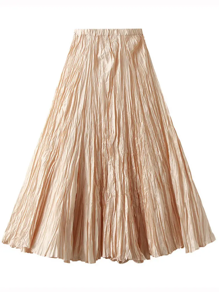 LANMREM Large Swing Skirts For Women High Waist Solid Color Irregular Hem Luxury Party Clothing 2025 Summer Autumn New 2DA7085