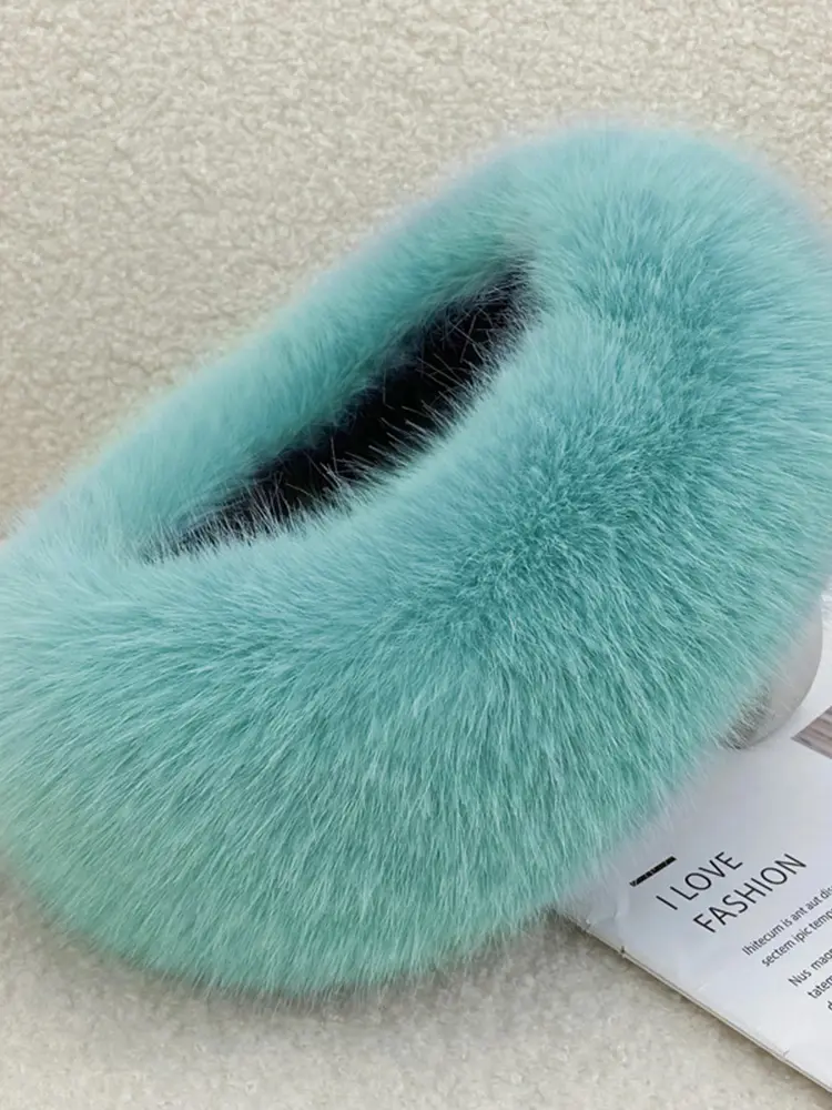 LANMREM Women's Fashion Thick Imitation Fox Fur Hat For Women Warm Solid Color Minimalism Hats 2025 Spring Winter New 2Z2912