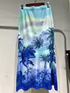 LANMREM Pleated Skirts 2025 Summer New Niche Color-gradation Printing‌‌ Design Women's Tide Elastic Waist Long Skirts 2DB2783