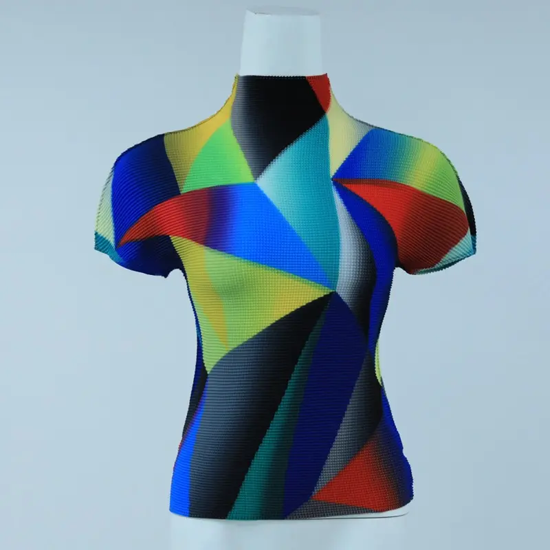 LANMREM Japanese Style Pleated Clothes For Women 2025 Summer New Half High Collar Short Sleeve Stretch Fabric T-shirt Tee YJ779