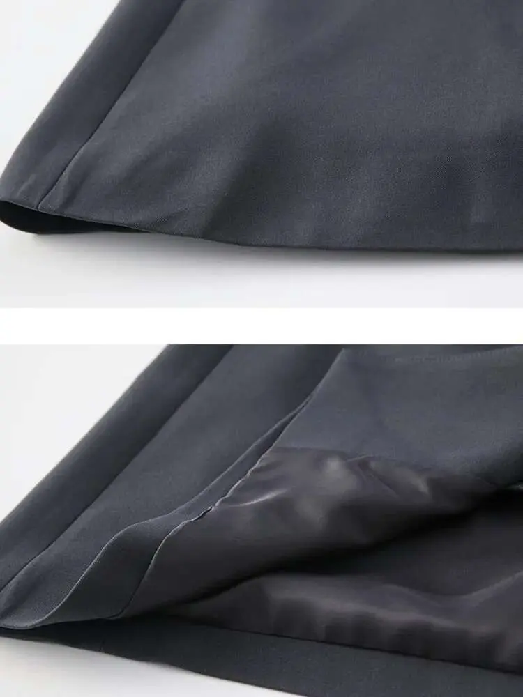 LANMREM Long Blazer Coat For Women Irregular Stitching Style Notched Collar Office Lady Fashion Coats 2025 Spring Winter 2DA8801