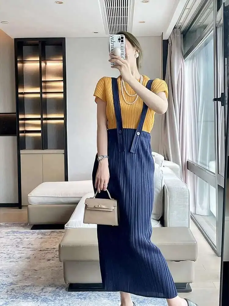 LANMREM Fashion Casual Versatile Backstrap Skirt Women's Elegant Straight Solid Color Skirts Fashion Female 2025 Summer 2DE382