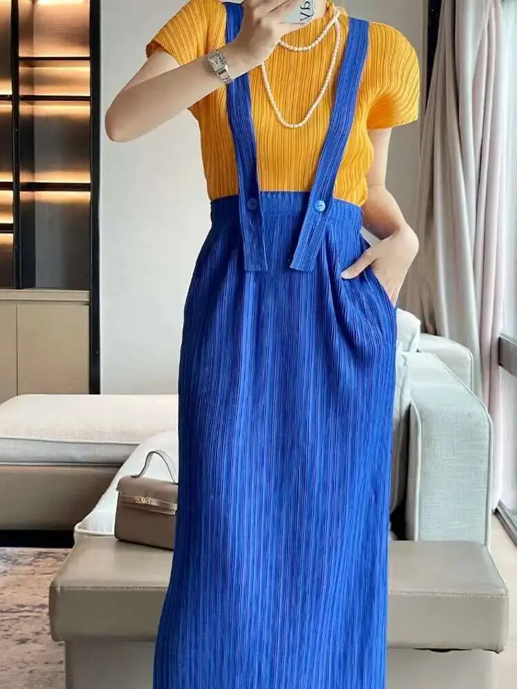 LANMREM Fashion Casual Versatile Backstrap Skirt Women's Elegant Straight Solid Color Skirts Fashion Female 2025 Summer 2DE382