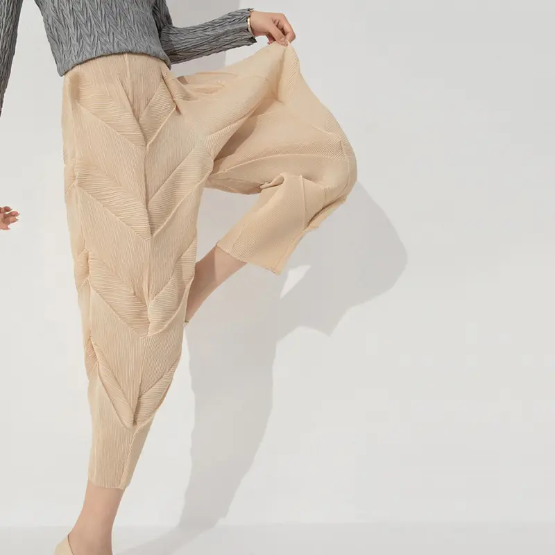 LANMREM Versatile Slim Pleated Pencil Pants Women Elastic High Waist Solid Color Trousers Casual 2023 Autumn New 2AA3771