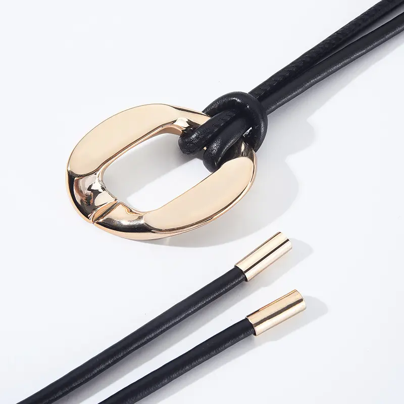 LANMREM Women's Slim Waist Rope Decoration Dress Shirt Summer Versatile Black Small Belts Waist Chain Accessory 2025 New 2DB3259