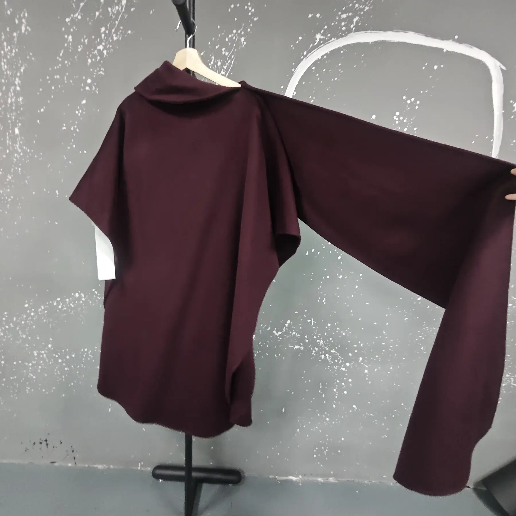 LANMREM Trendy Big Long Cape For Women Solid Color Wool Coats Shawl Female High End Winter Clothes 2025 New Luxury 2DB1256