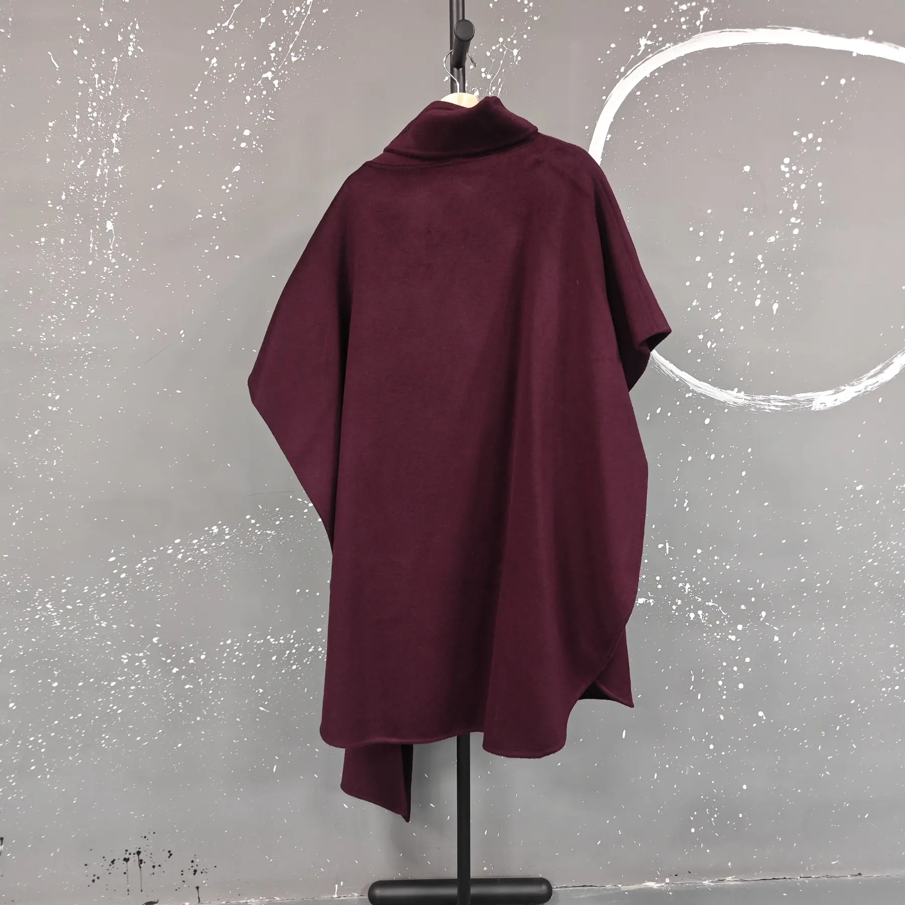 LANMREM Trendy Big Long Cape For Women Solid Color Wool Coats Shawl Female High End Winter Clothes 2025 New Luxury 2DB1256