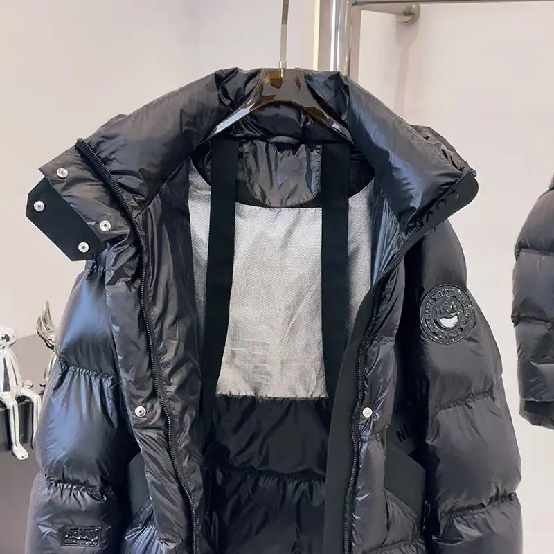 Women's Winter Down Jacket Hooded White Duck Down Coat Glossy Warm Thickened Long Short Puffer Jacket Windproof New in Coats
