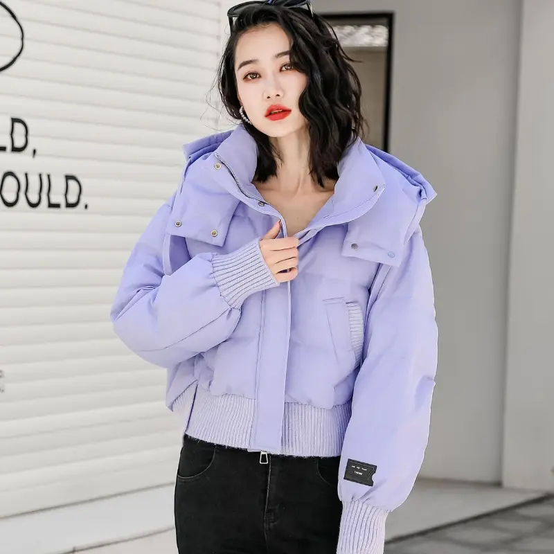 Women's Hooded Puffer Coats, Thick Loose Coats, Warm Outerwears, Monochromatic, Trendy, High Street, Short, Winter, New