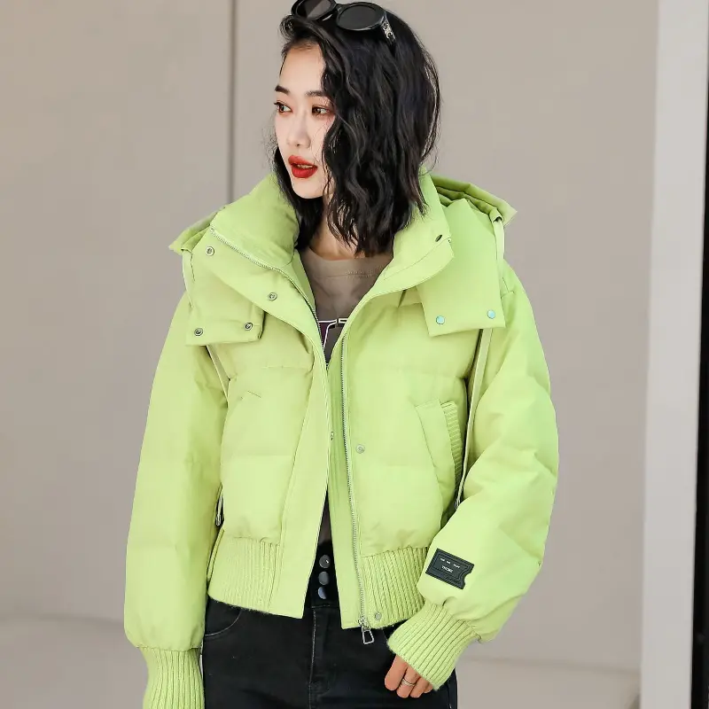 Women's Hooded Puffer Coats, Thick Loose Coats, Warm Outerwears, Monochromatic, Trendy, High Street, Short, Winter, New