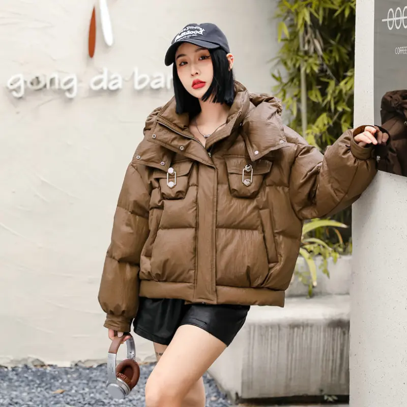 Women's Light Short Down Jacket, White Duck Down, Hooded Parkas, Street Trend Versatile Women's Jacket, Fashion, Classic, Winter