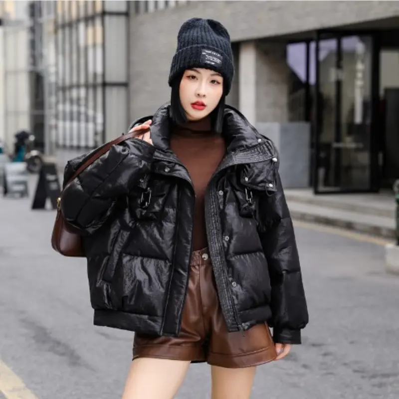 Women's Light Short Down Jacket, White Duck Down, Hooded Parkas, Street Trend Versatile Women's Jacket, Fashion, Classic, Winter