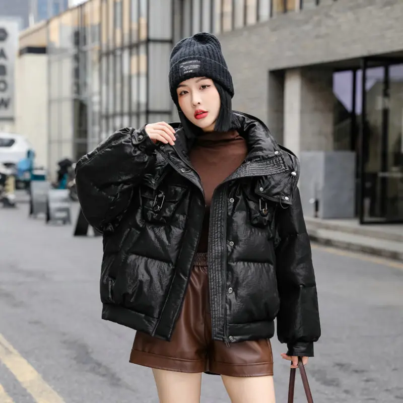 Women's Light Short Down Jacket, White Duck Down, Hooded Parkas, Street Trend Versatile Women's Jacket, Fashion, Classic, Winter