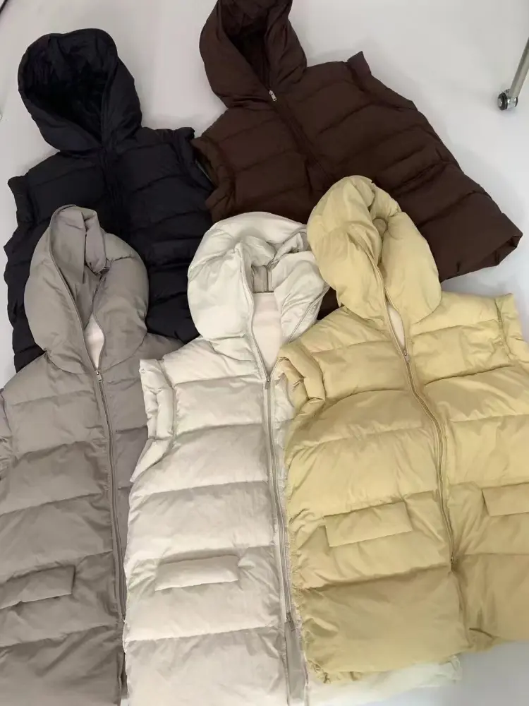 Down Vest Women Fall and Winter 2024 New 90 White Duck Down Thickened Warm Medium-length Loose Thin Versatile Hooded Vest