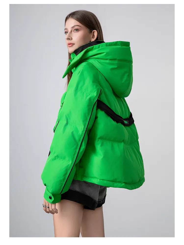 Green Short Down Jacket Female Winter New Fashion Outdoor Small Person Casual Loose Thickened Jacket