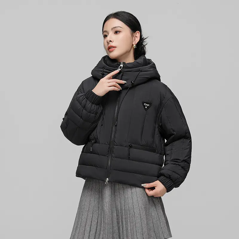 White Duck Down Jacket for Women, Puffer Jacket, Hooded Puffer Jacket, Thick and Warm, Short Color, Winter
